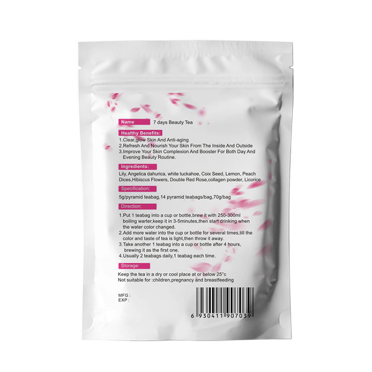 Skin beauty luminous customized herbal luminous skin color beauty tea
